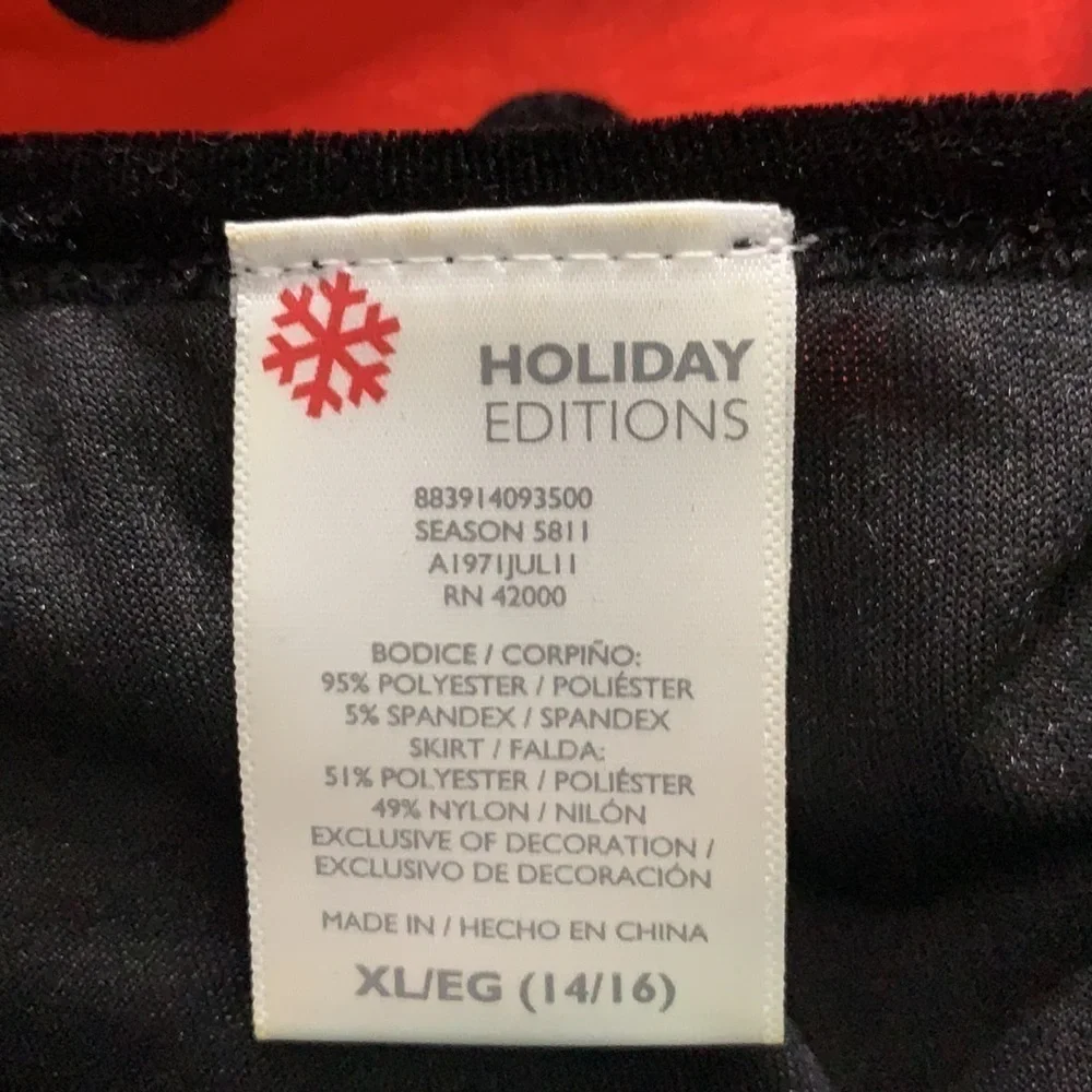 Holiday Edition Velvet Top girls Polka Dot Ball dress xl red
